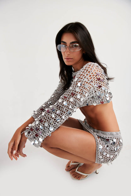 Crochet Set- Silver