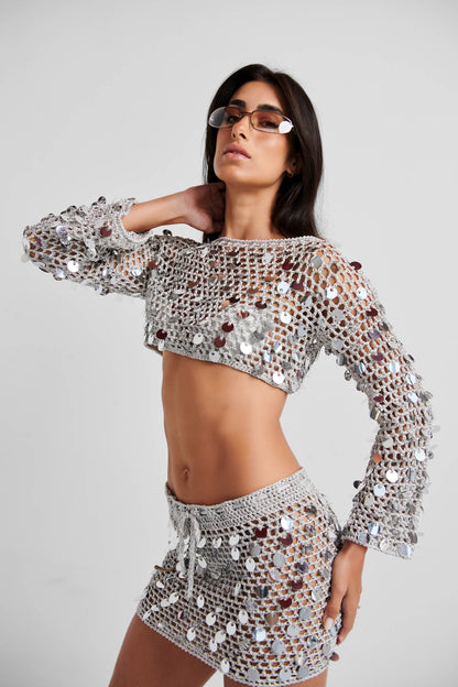 Crochet Set- Silver